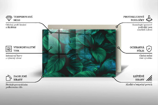 Zaščitna plošča za štedilnik Listi džungle