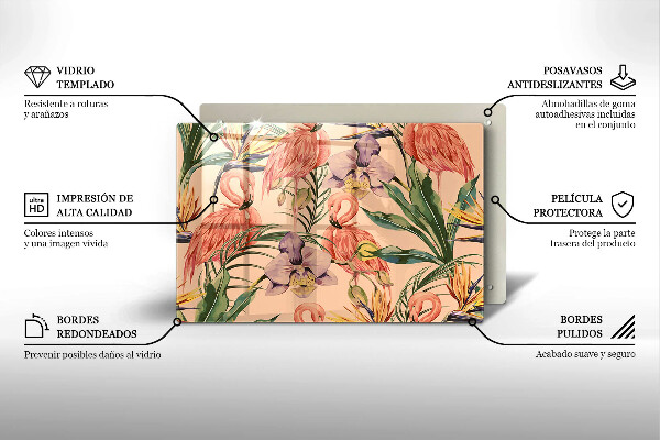 Zaščitna plošča za štedilnik Ilustracija flamingov