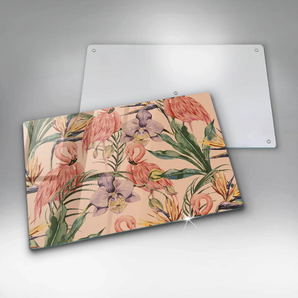 Zaščitna plošča za štedilnik Ilustracija flamingov