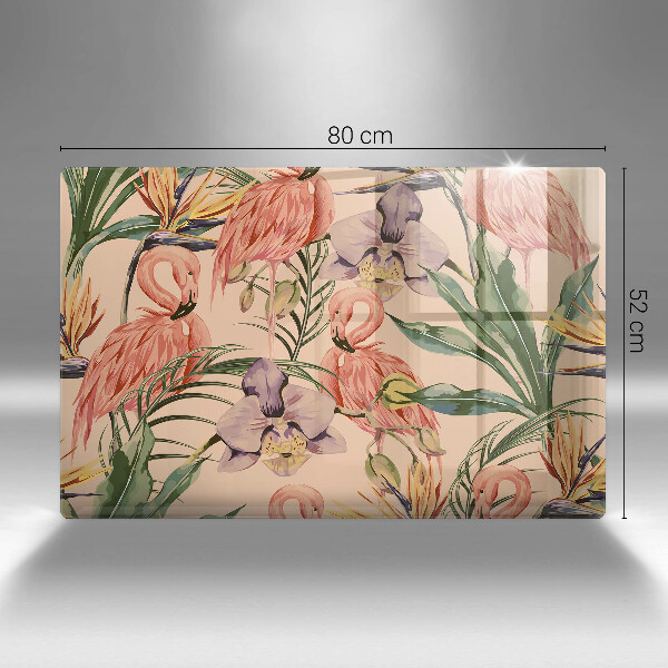 Zaščitna plošča za štedilnik Ilustracija flamingov