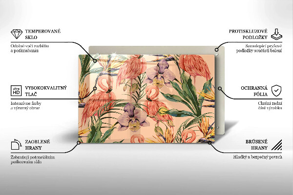 Zaščitna plošča za štedilnik Ilustracija flamingov