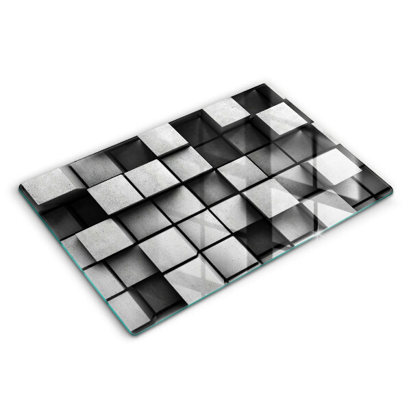 Zaščitna plošča za štedilnik Abstraktni 3D kvadrati
