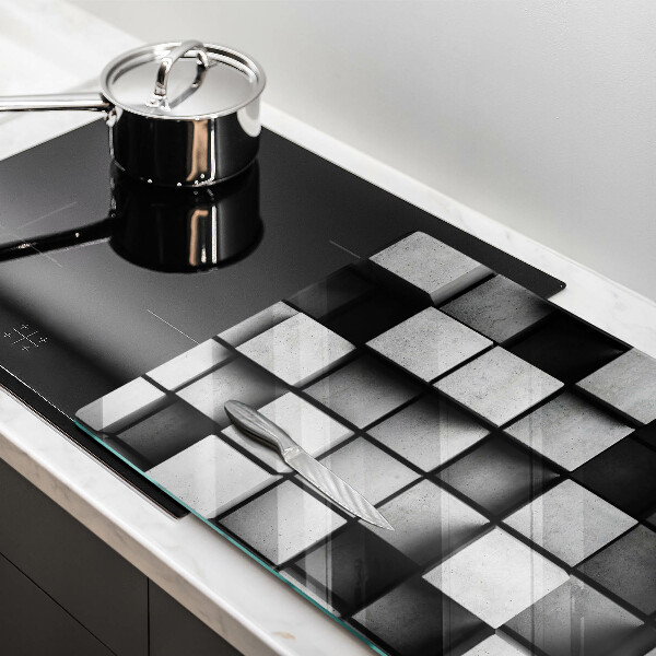 Zaščitna plošča za štedilnik Abstraktni 3D kvadrati