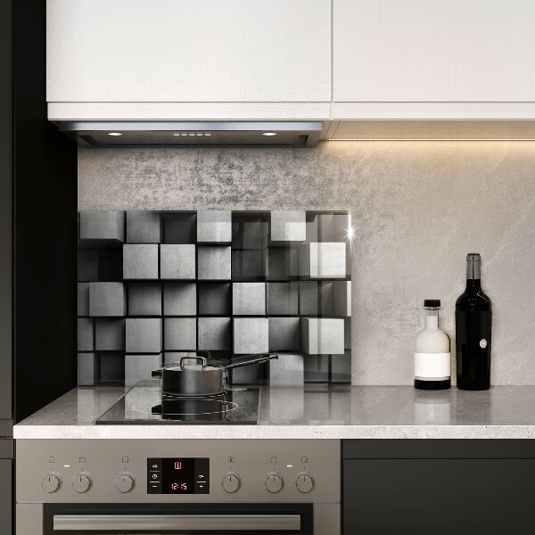 Zaščitna plošča za štedilnik Abstraktni 3D kvadrati