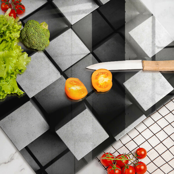 Zaščitna plošča za štedilnik Abstraktni 3D kvadrati