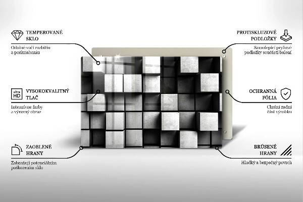 Zaščitna plošča za štedilnik Abstraktni 3D kvadrati