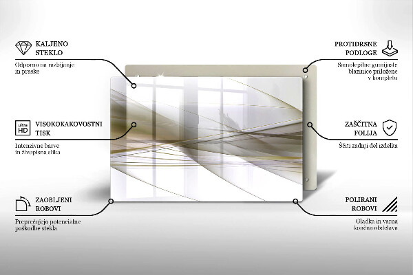 Zaščitna plošča za štedilnik Oblikovanje abstraktnih črt