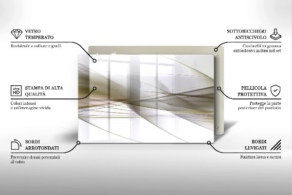 Zaščitna plošča za štedilnik Oblikovanje abstraktnih črt