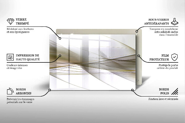 Zaščitna plošča za štedilnik Oblikovanje abstraktnih črt