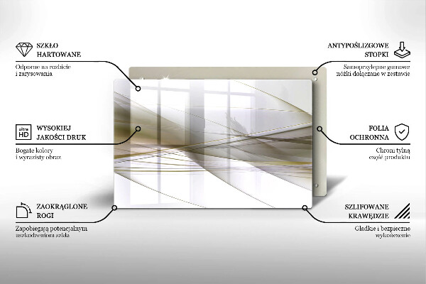 Zaščitna plošča za štedilnik Oblikovanje abstraktnih črt