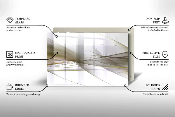 Zaščitna plošča za štedilnik Oblikovanje abstraktnih črt