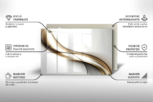 Zaščitna plošča za štedilnik Abstrakcija mehkih linij