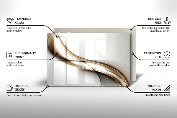Zaščitna plošča za štedilnik Abstrakcija mehkih linij