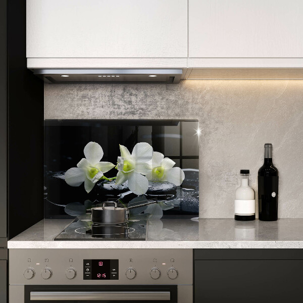 Zaščitna plošča za štedilnik Bele rože v vodi Zen