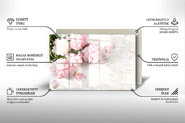 Zaščitna plošča za štedilnik Nežni cvetovi vrtnic