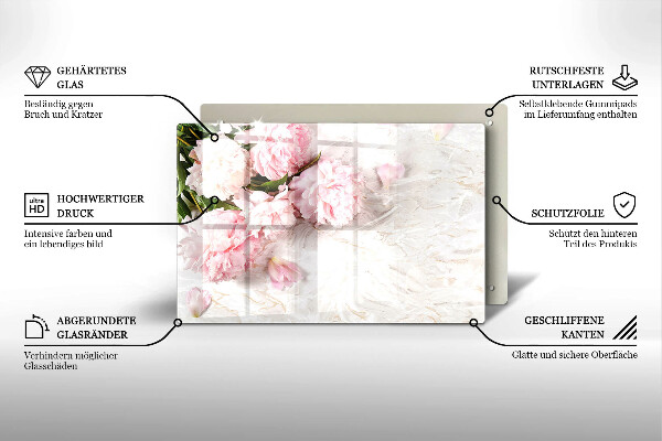 Zaščitna plošča za štedilnik Nežni cvetovi vrtnic