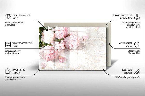 Zaščitna plošča za štedilnik Nežni cvetovi vrtnic