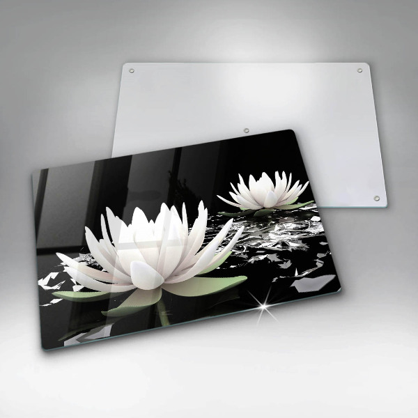 Zaščitna plošča za štedilnik Bele lilije na vodi