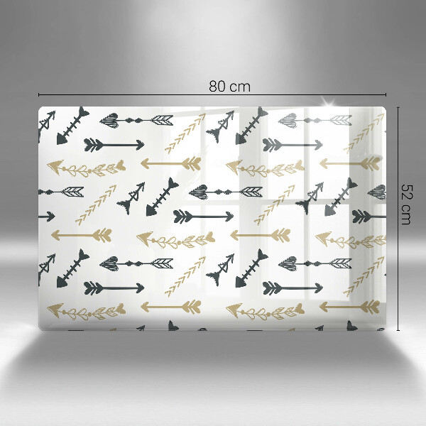 Zaščitna steklena plošča za štedilnik Boho vzorec puščic