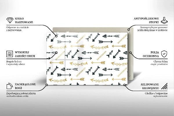 Zaščitna steklena plošča za štedilnik Boho vzorec puščic