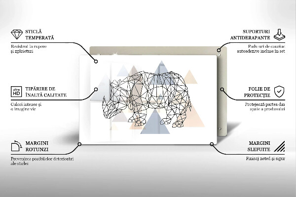 Zaščitna steklena plošča za štedilnik Line art nosorog