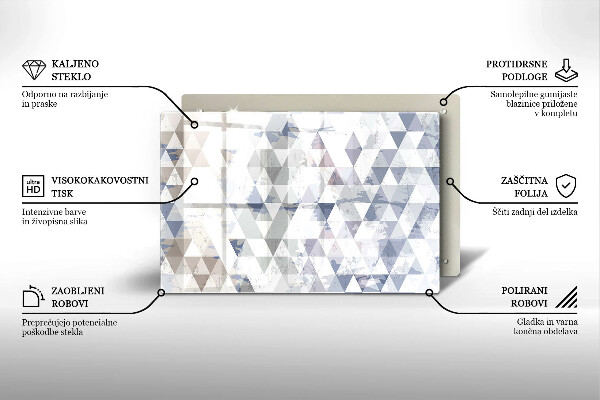 Zaščitna steklena plošča za štedilnik Vzorec trikotnikov