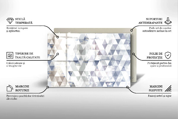 Zaščitna steklena plošča za štedilnik Vzorec trikotnikov