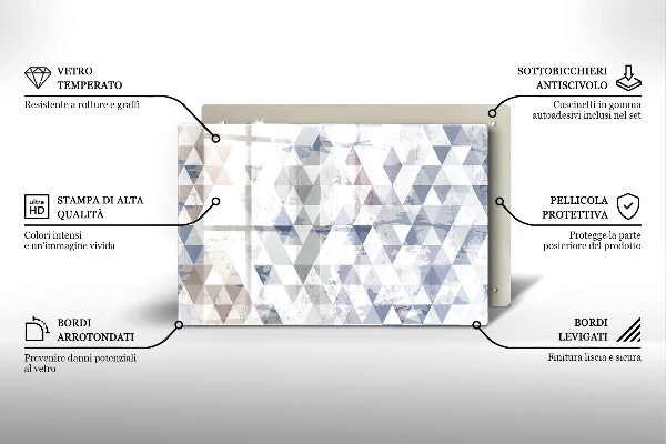 Zaščitna steklena plošča za štedilnik Vzorec trikotnikov