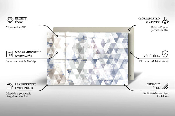 Zaščitna steklena plošča za štedilnik Vzorec trikotnikov
