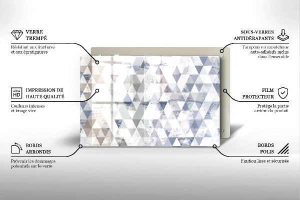 Zaščitna steklena plošča za štedilnik Vzorec trikotnikov