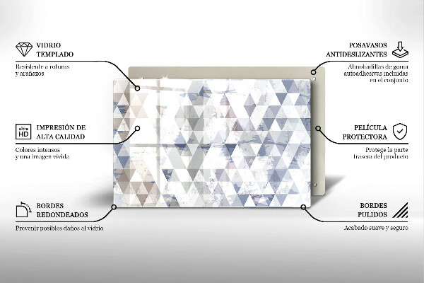 Zaščitna steklena plošča za štedilnik Vzorec trikotnikov
