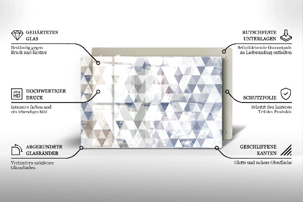 Zaščitna steklena plošča za štedilnik Vzorec trikotnikov