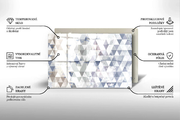 Zaščitna steklena plošča za štedilnik Vzorec trikotnikov