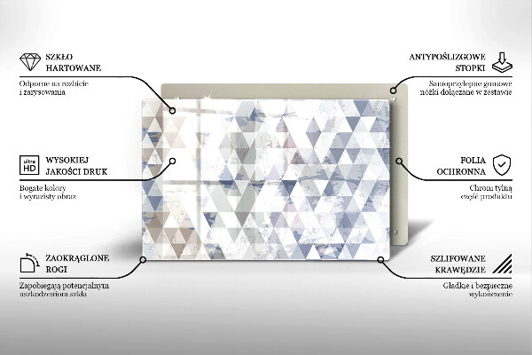 Zaščitna steklena plošča za štedilnik Vzorec trikotnikov