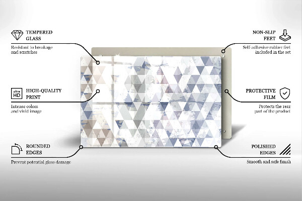 Zaščitna steklena plošča za štedilnik Vzorec trikotnikov