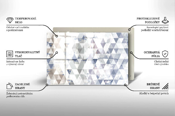 Zaščitna steklena plošča za štedilnik Vzorec trikotnikov