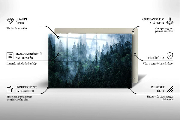 Zaščitna plošča za štedilnik Gozdno drevje in megla