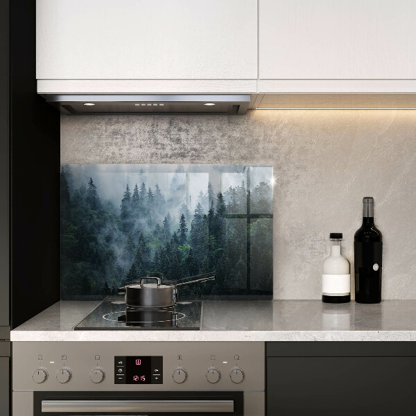 Zaščitna plošča za štedilnik Gozdno drevje in megla