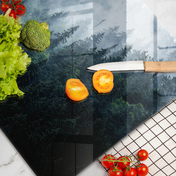 Zaščitna plošča za štedilnik Gozdno drevje in megla