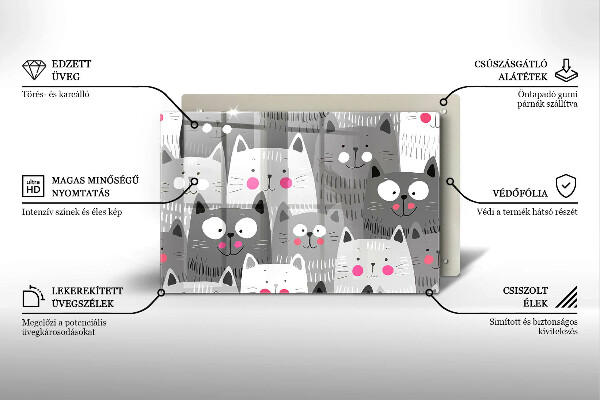 Zaščitna plošča za štedilnik Ilustracija mačk