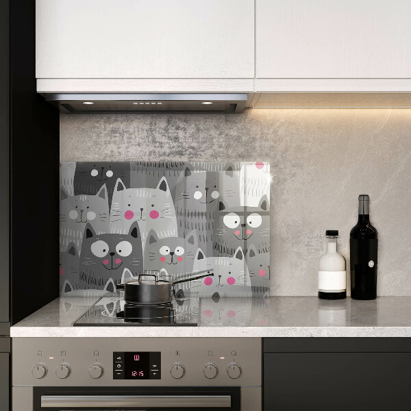 Zaščitna plošča za štedilnik Ilustracija mačk