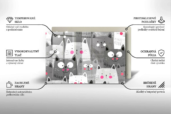 Zaščitna plošča za štedilnik Ilustracija mačk
