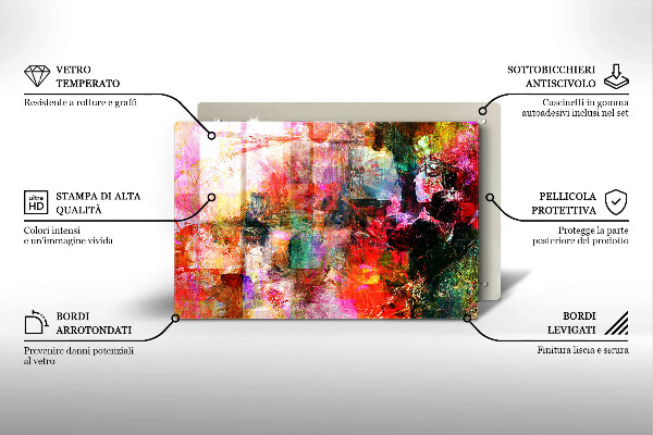 Zaščitna plošča za štedilnik Barvna abstrakcija