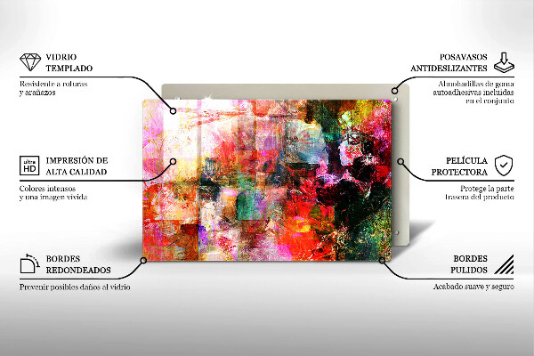 Zaščitna plošča za štedilnik Barvna abstrakcija