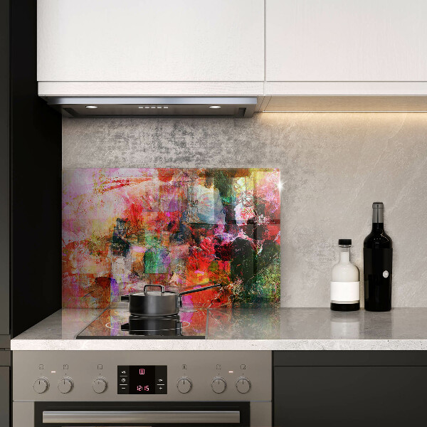 Zaščitna plošča za štedilnik Barvna abstrakcija