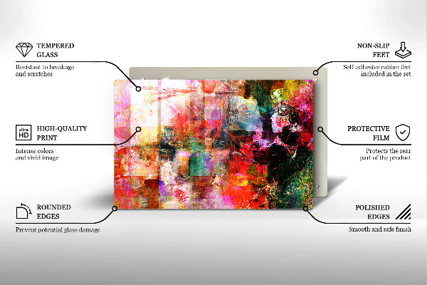 Zaščitna plošča za štedilnik Barvna abstrakcija