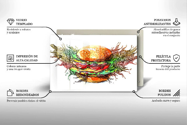 Zaščitna plošča za štedilnik Risba hamburgerja