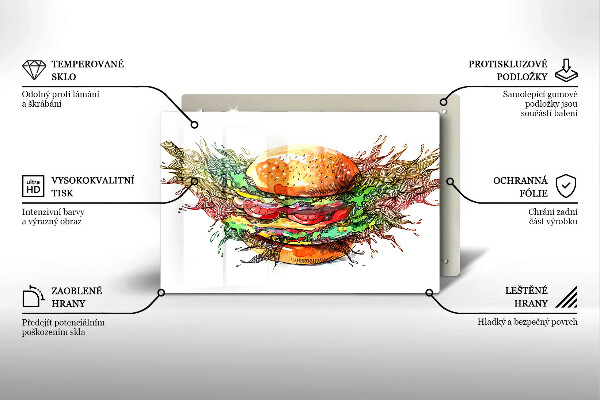Zaščitna plošča za štedilnik Risba hamburgerja