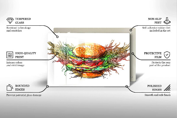 Zaščitna plošča za štedilnik Risba hamburgerja