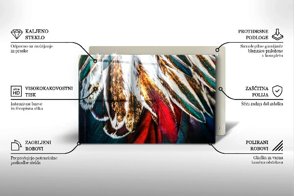 Zaščitna plošča za štedilnik Boho ptičje perje